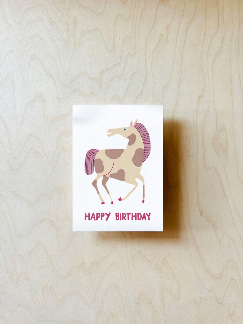 Carte postale anniversaire poney DIN A6 image 3