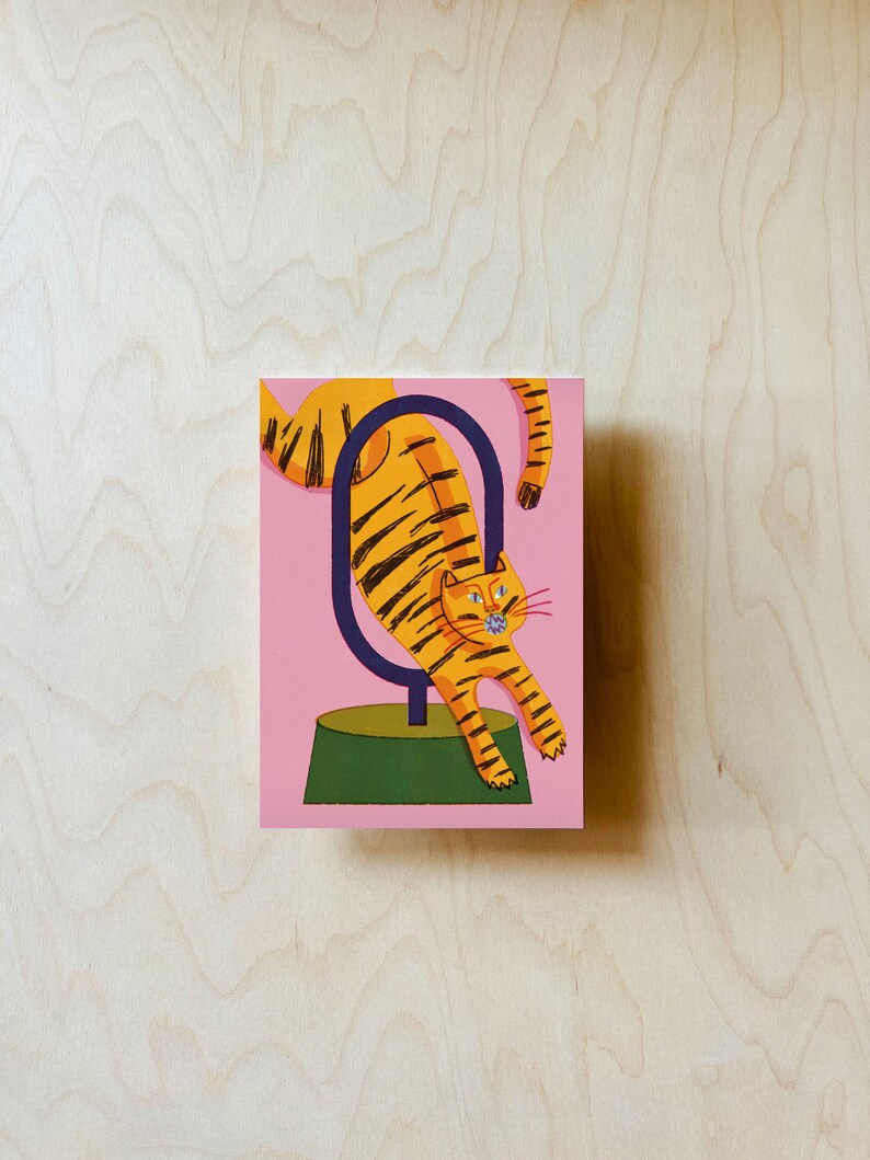 Cartolina Tigre DIN A6 immagine 3