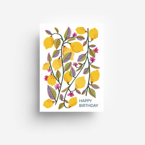 Carte postale d'anniversaire citrons DIN A6