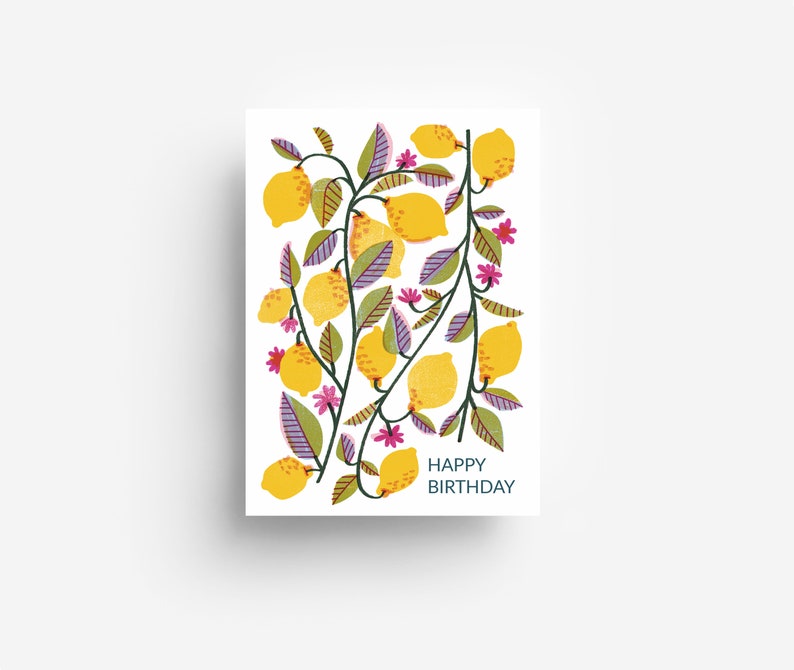 Cartolina di compleanno con limoni DIN A6 immagine 1