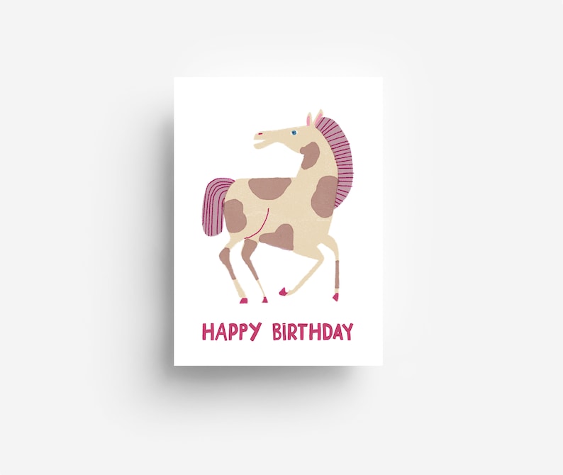 Carte postale anniversaire poney DIN A6 image 1
