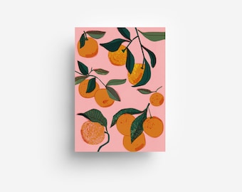 Carte postale rose orange DIN A6