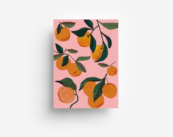 Pink Oranges Postcard DIN A6