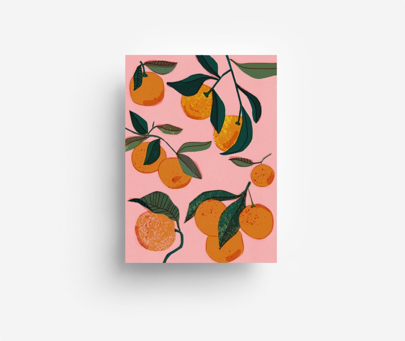 Pink Oranges Postcard DIN A6 Bild 1