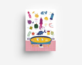 Paella Postcard DIN A6