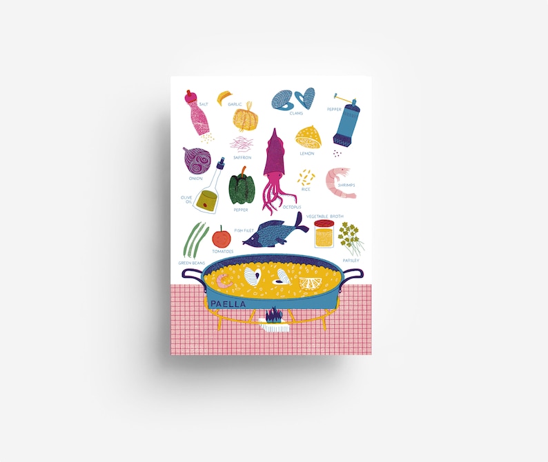 Cartolina paella DIN A6 immagine 1