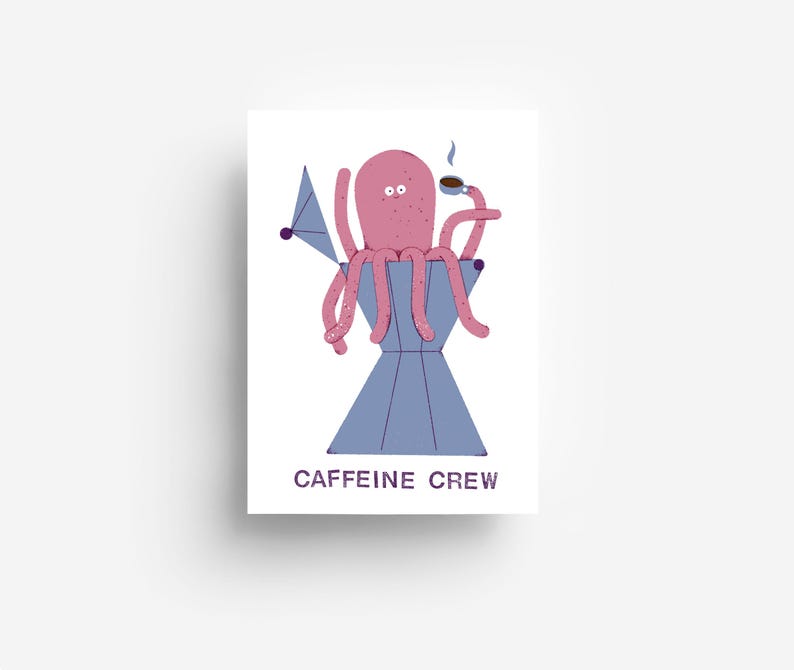 Cartolina Caffeine Crew DIN A6 immagine 1