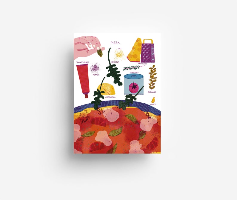 Cartolina pizza DIN A6 immagine 1
