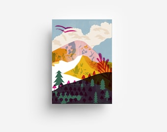 Carte postale Montagnes DIN A6