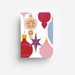 Ornament Christmas Bulbs Postcard DIN A6