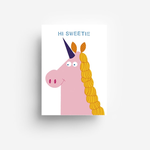 Sweet Unicorn Postcard DIN A6