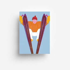 Carte postale de saut à ski DIN A6