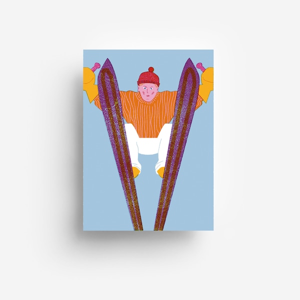 Ski Jump Postcard DIN A6