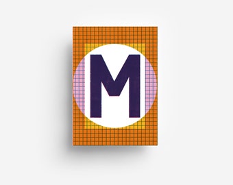 Carte postale alphabet "M" DIN A6