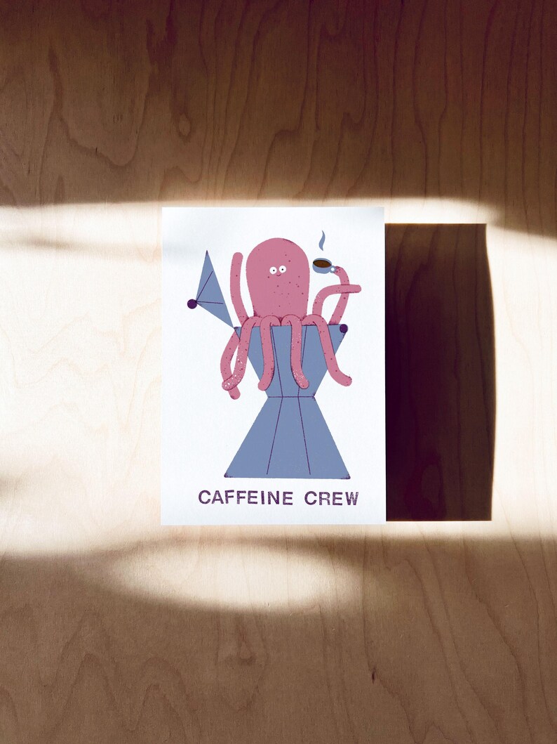 Cartolina Caffeine Crew DIN A6 immagine 2