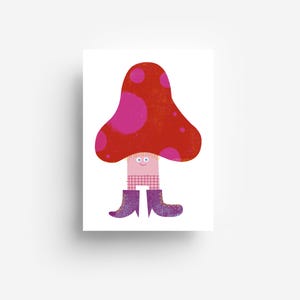 Carte postale homme champignon DIN A6 image 1