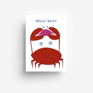 Carte postale bébé crabe DIN A6