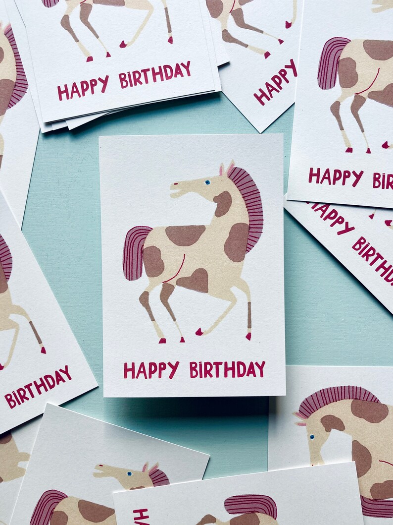 Carte postale anniversaire poney DIN A6 image 4