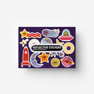 Ruimte reflecterende stickers DIN A5 vel