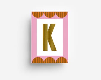 Alfabet ansichtkaart "K" DIN A6