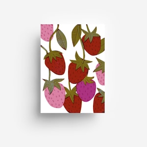 Strawberries Postcard DIN A6