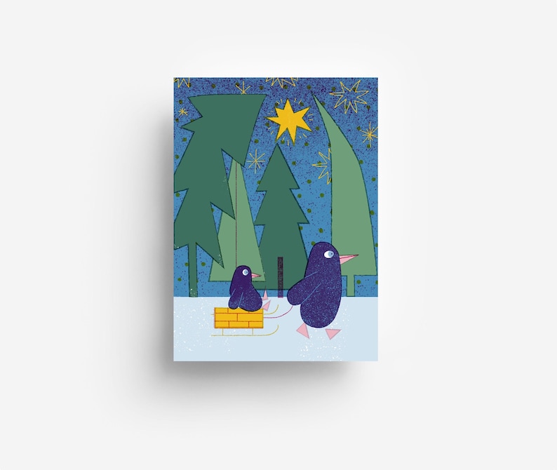 Cartolina con pinguino, DIN A6 immagine 1