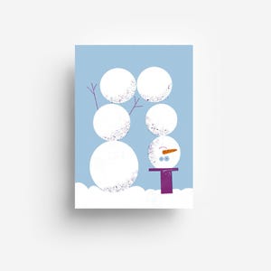 Snowy Snowman Postcard DIN A6