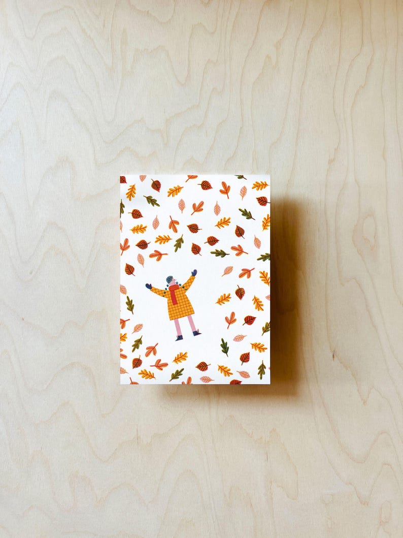 Cartolina con foglie DIN A6 immagine 3