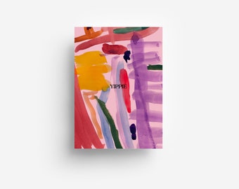 Abstract Yippie Postcard DIN A6