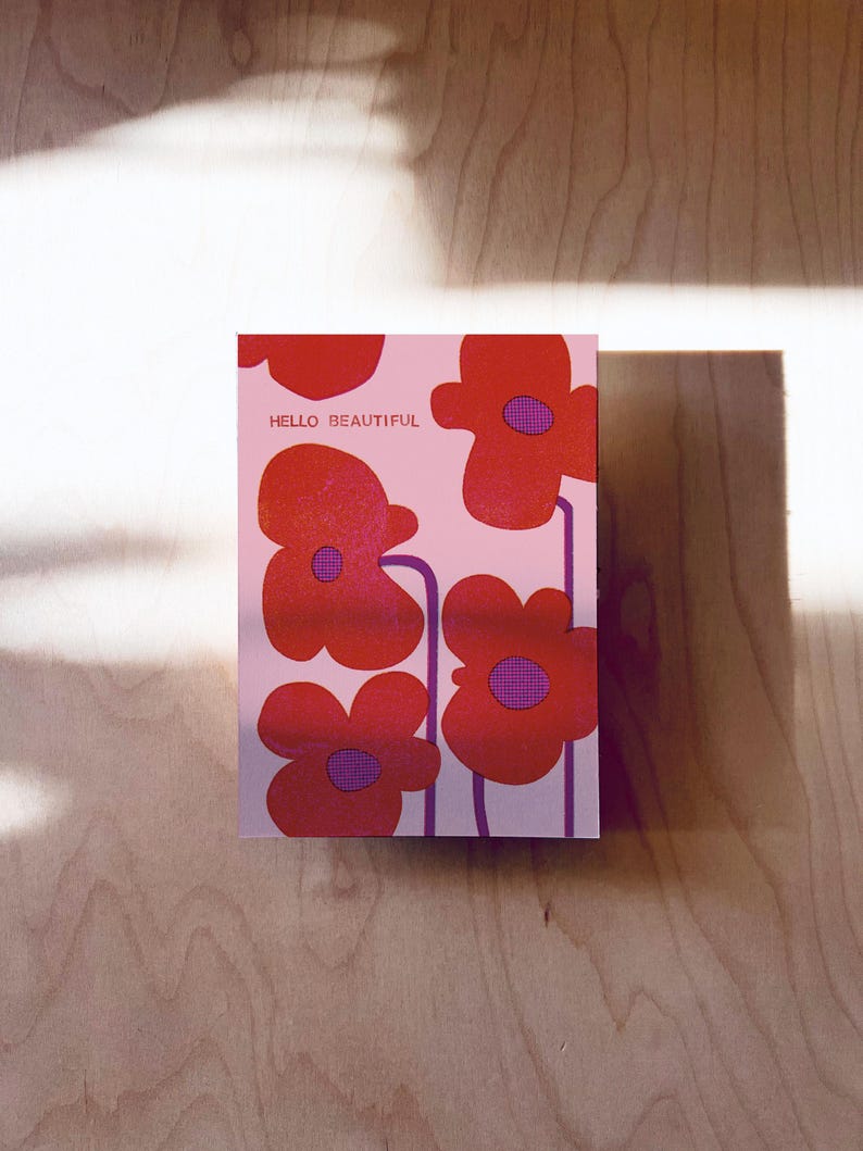 Carte postale fleurs rouges DIN A6 image 3