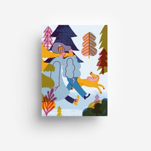 Winter Walk Postcard DIN A6