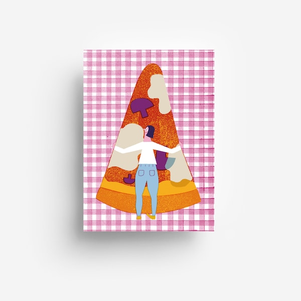 Pizza Love Postcard DIN A6