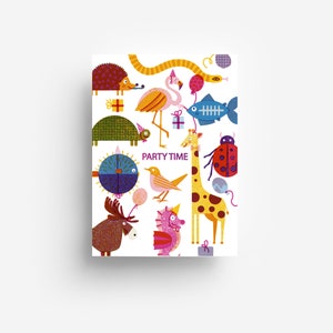 Party Animals Party Invitation Postcard DIN A6