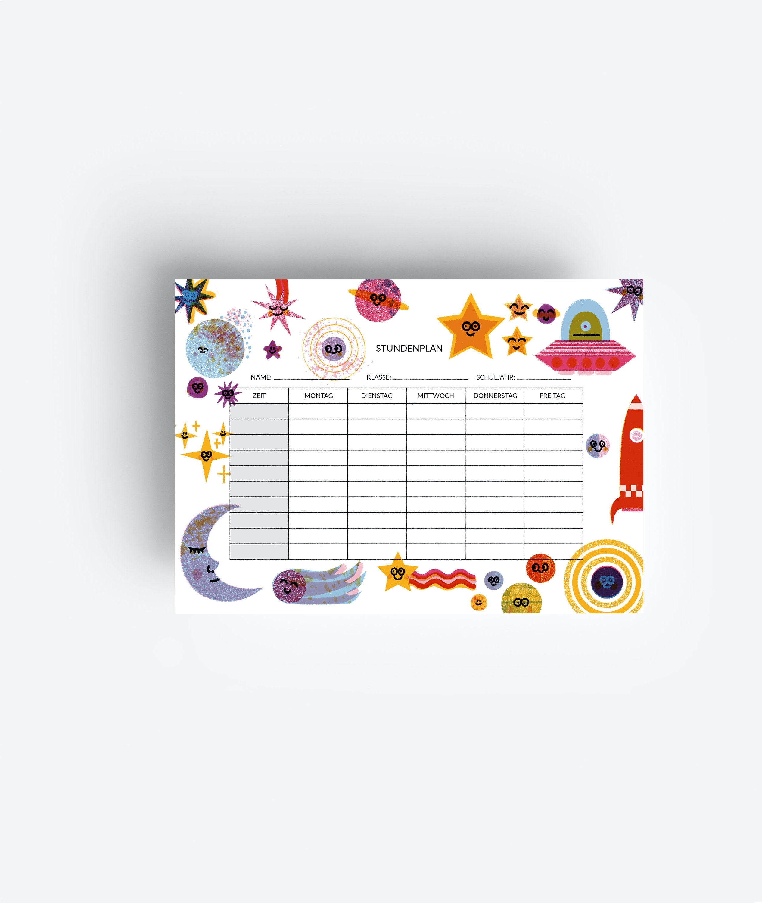 Wandkings Stundenplan Dinos – Whiteboardfolie 60x40 Cm, Abwischbar