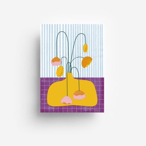 Cartolina con fiori gialli DIN A6 immagine 1