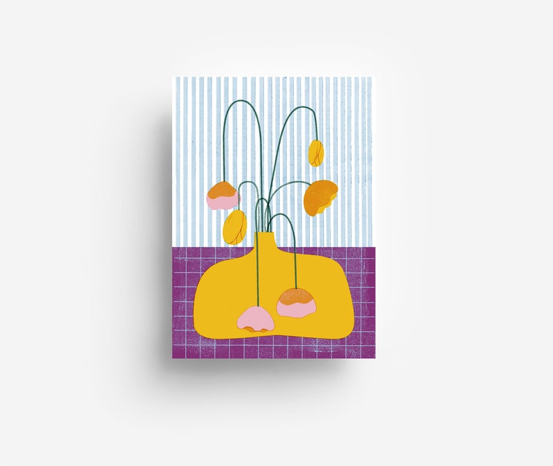 Cartolina con fiori gialli DIN A6 immagine 1