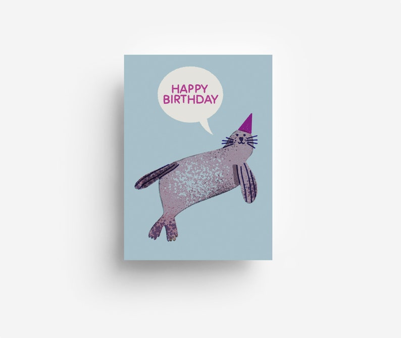 Birthday Seal Postcard DIN A6 image 1