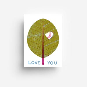 Postal Hoja de Amor DIN A6