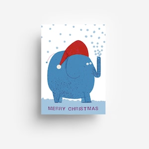 Christmas Elephant Postcard DIN A6