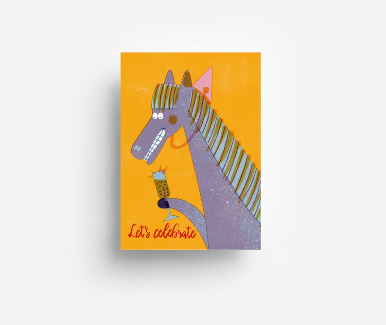Cartolina con cavallo champagne DIN A6 immagine 1