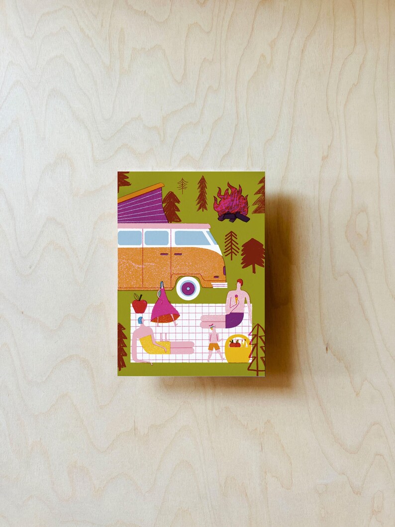 Cartolina camper DIN A6 immagine 3