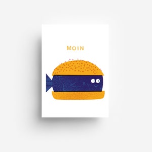 Carte postale en rouleau de poisson DIN A6