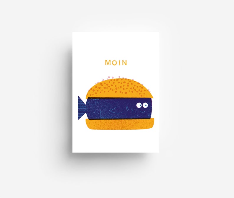 Carte postale en rouleau de poisson DIN A6 image 1