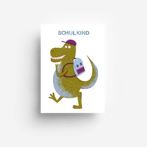 Cartão postal escolar Dino DIN A6