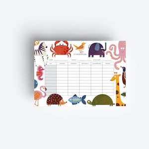 Horaires des animaux