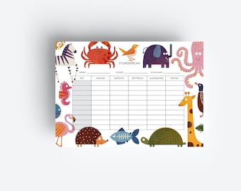 Animal timetable