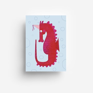 Carte postale hippocampe DIN A6 image 1