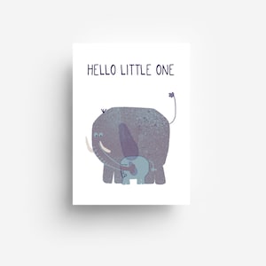 Cartolina con elefante DIN A6