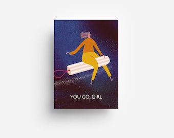 Go Girl Carte postale DIN A6