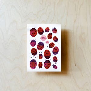 Carte postale d'anniversaire de coccinelle DIN A6 image 4